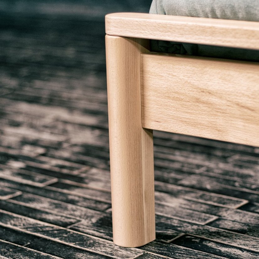 DROP HARD Double Bed (postel z buku) - barva: caramel (lněný olej), rozměr: 200x140x26 cm