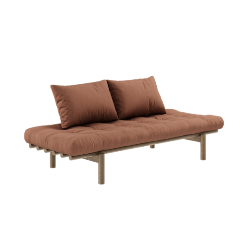 sofa PACE natural pine (pohovka z borovice) - Barva: karup carob, barva futonu: clay brown 759