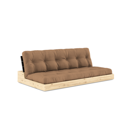 sofa BASE natural pine (pohovka z borovice) - Barva: karup black, barva futonu: mocca 755