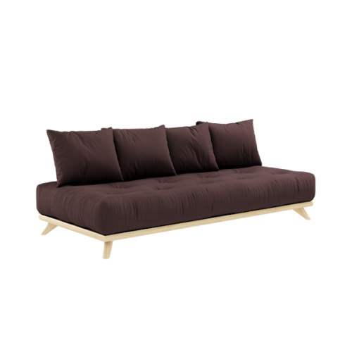 sofa SENZA DAYBED natural pine (pohovka z borovice) - rozměr: 90*200 cm, barva futonu: brown 715