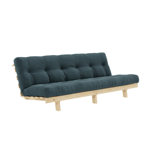 sofa LEAN natural pine (pohovka z borovice) - Barva: karup natural, barva futonu: pale blue 513