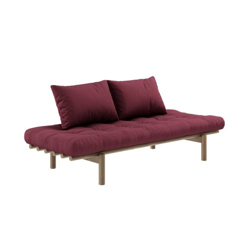 sofa PACE natural pine (pohovka z borovice) - Barva: karup carob, barva futonu: bordeaux 710