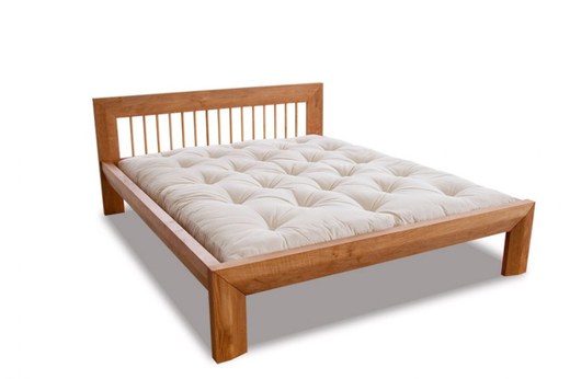 WOOD 01 natural alder bed (postel z olše) - rozměr: 180*200 cm, Barva: Ořech