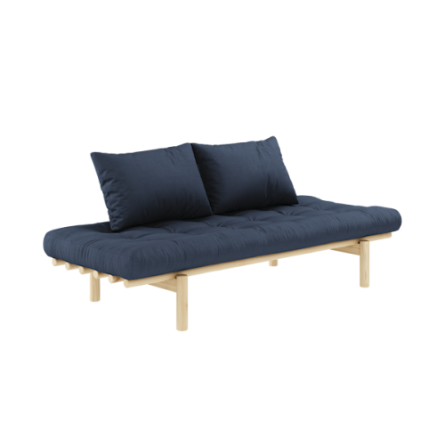 sofa PACE natural pine (pohovka z borovice) - Barva: karup natural, barva futonu: navy 737