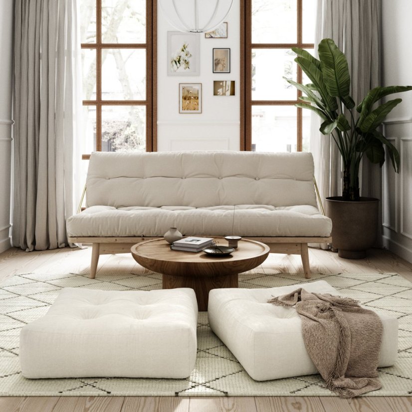 sofa FOLK natural pine (pohovka z borovice) - barva: karup natural, barva futonu: natural 701