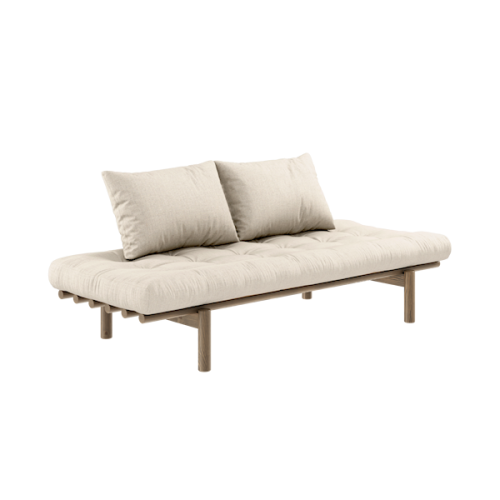 sofa PACE natural pine (pohovka z borovice) - Barva: karup carob, barva futonu: linen 914