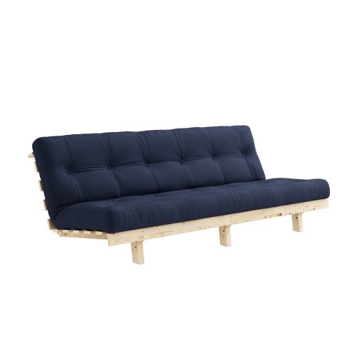 sofa LEAN natural pine (pohovka z borovice) - Barva: karup natural, barva futonu: navy 737