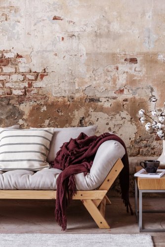 sofa BEBOB natural pine (pohovka z borovice) - Barva: karup natural, barva futonu: mocca 755