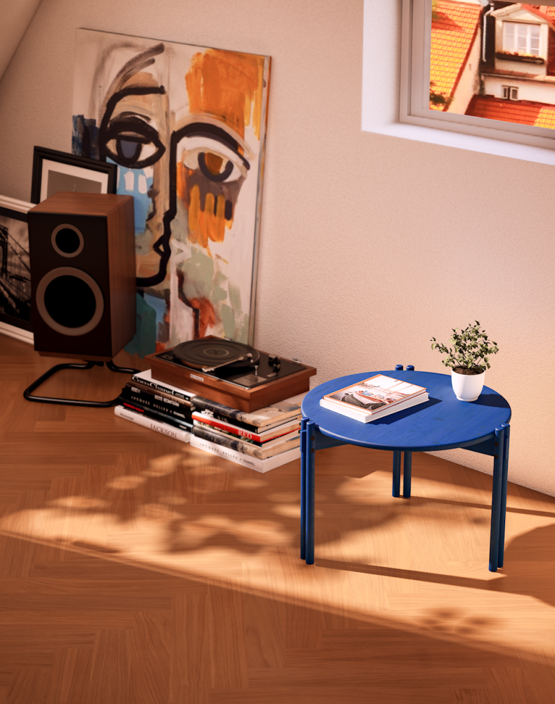 pohled ze spodu sticks table